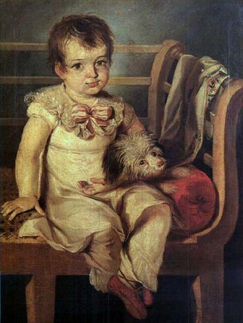 Antonio Jacobsen Boy with a dog oil painting picture